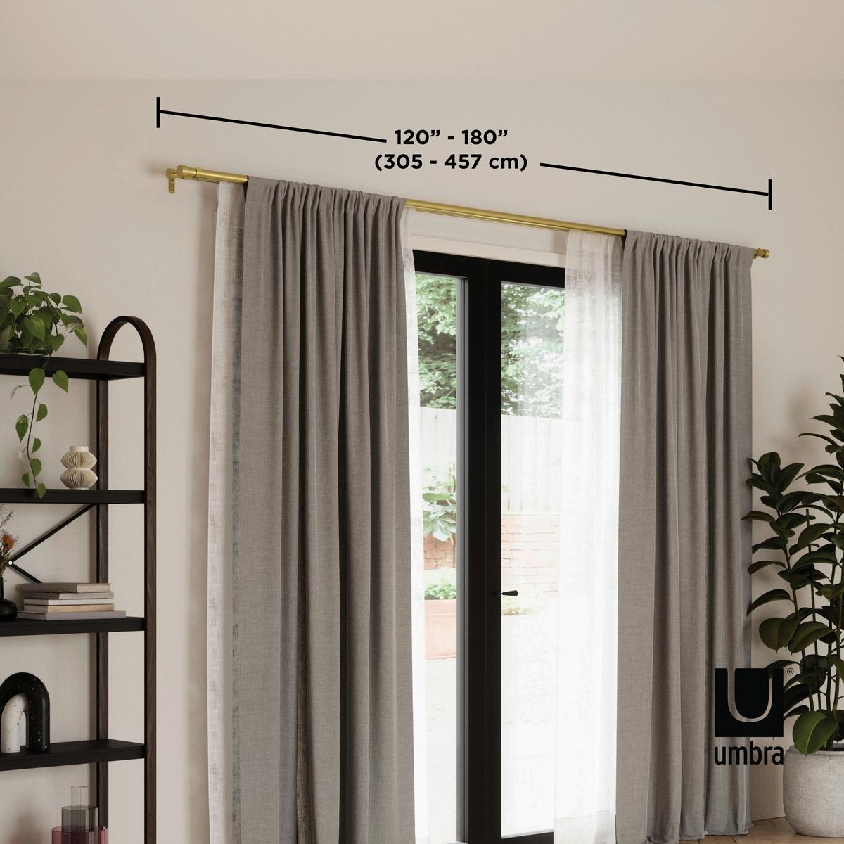 ZÁVESOVÁ TYČ CAPPA - mosadzná, Konventionell, kov (460cm) - Umbra
