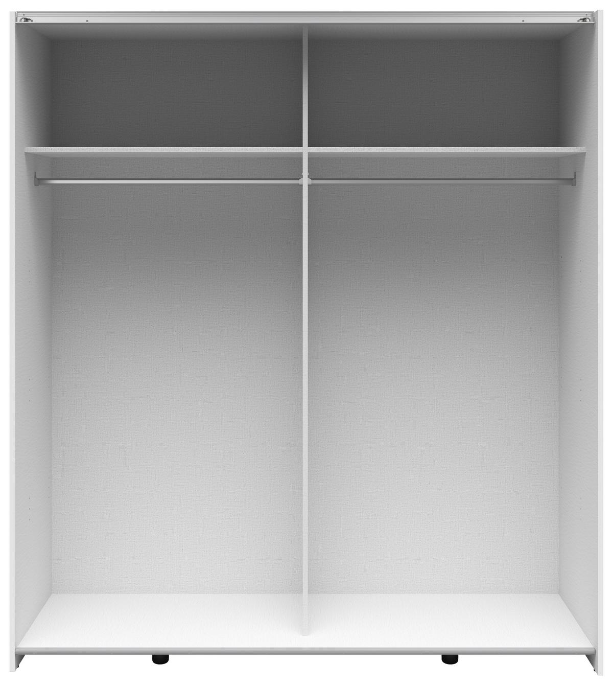Šatní skříň TIME - bílá/barvy stříbra, kompozitní dřevo/plast (170/191/59cm) - Mömax
