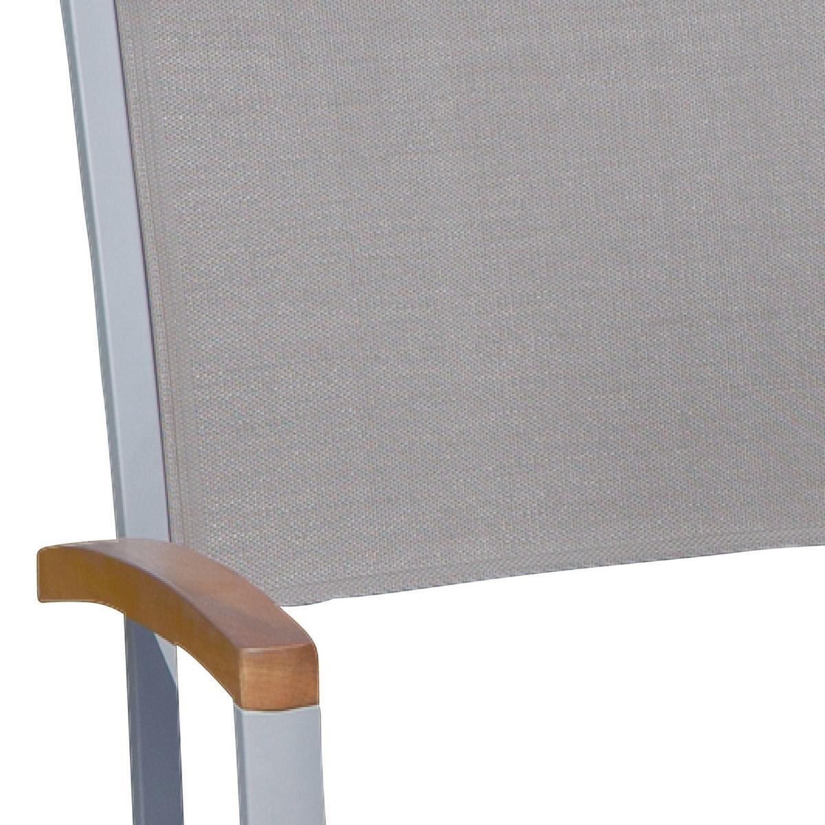 Gartengarnitur 5-Tlg. Naxos Alu/Holz/Textil - Silberfarben/Grau, ROMANTIK / LANDHAUS, Holz/Textil - Gardenson