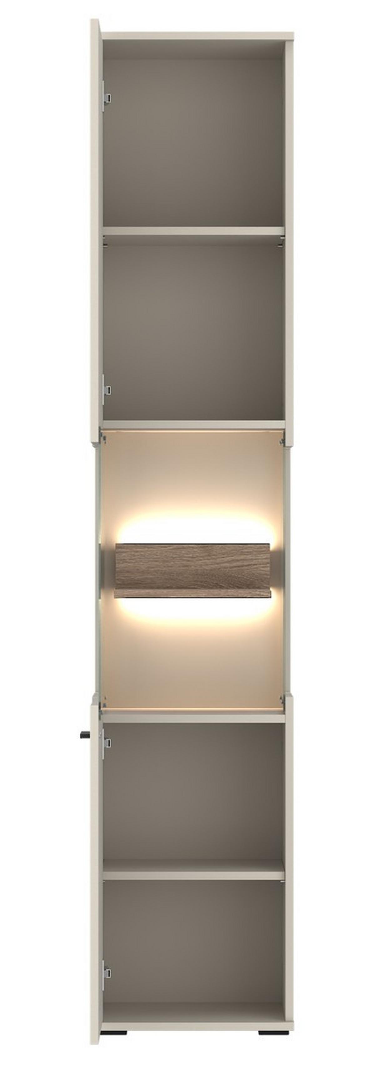 Vitrine Atico Eichefarben/Beige B: 40cm - Eichefarben/Beige, Design, Glas/Holzwerkstoff (40/197,7/37cm) - Livetastic