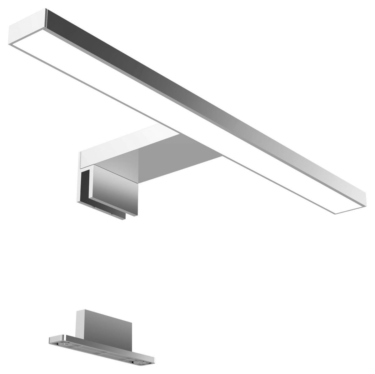 Spiegelleuchte Simple - Silberfarben, Basics, Kunststoff (30/2,5/8cm) - MID.YOU