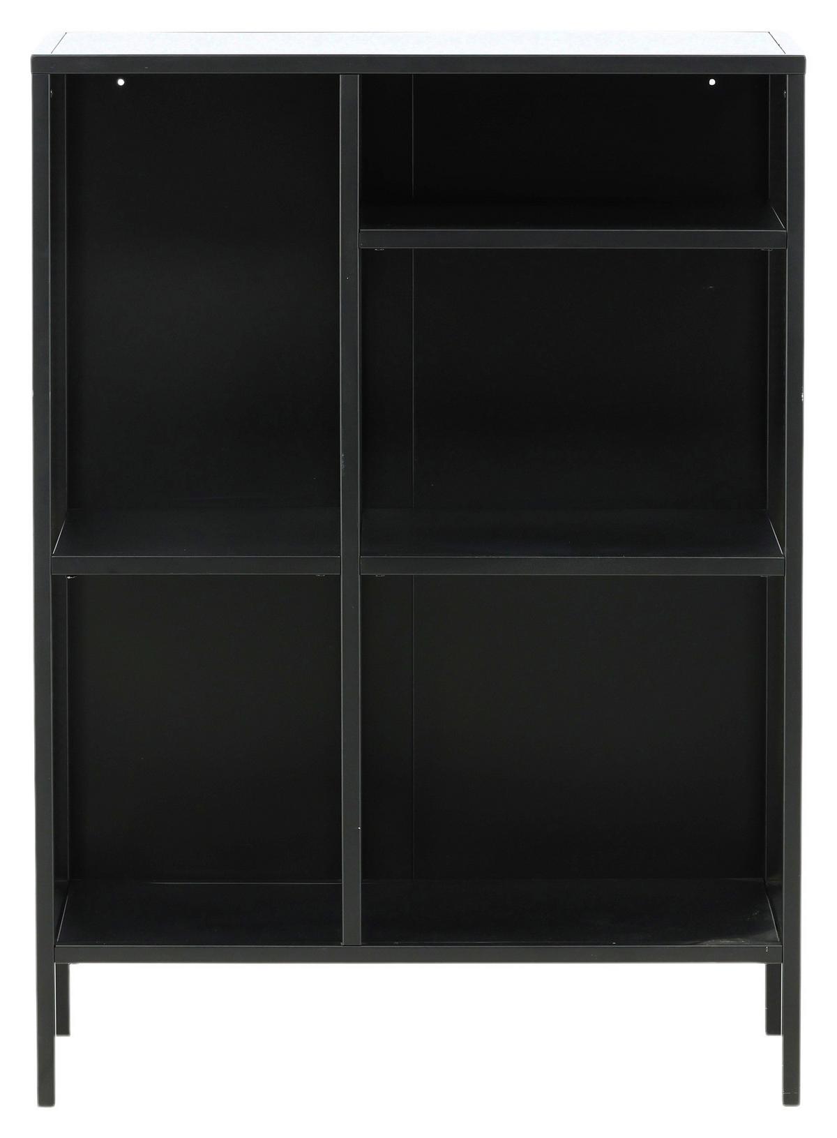 Bücherwand Misha - Schwarz, Design, Metall (80/110/40cm) - Livetastic