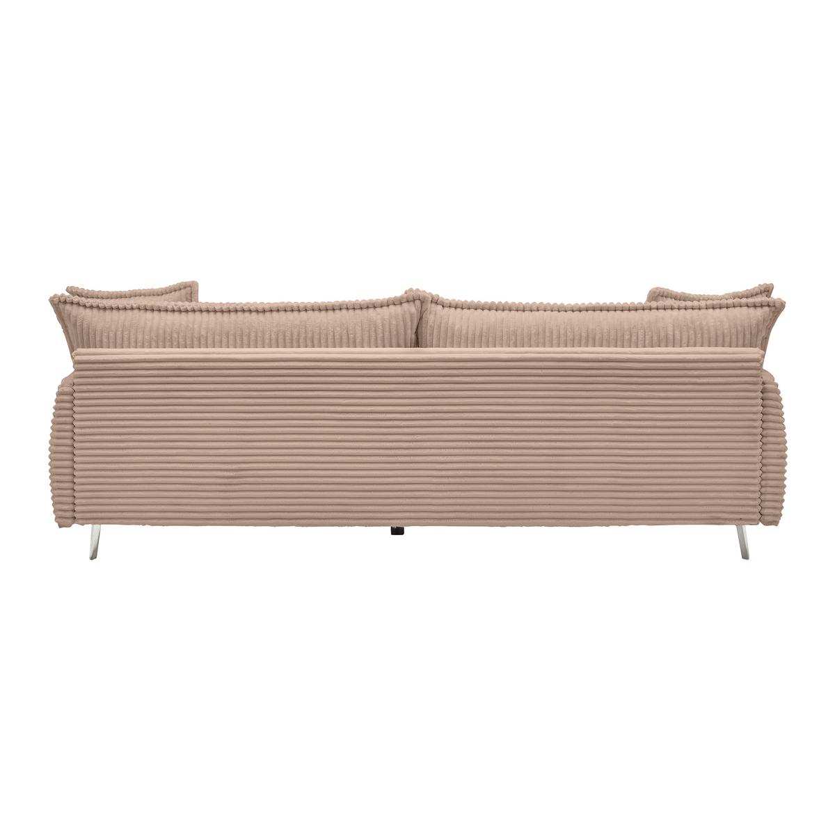 Veľká pohovka KISS, hnedý menčester - hnedá/chrómová, Modern, kov/drevo (241/90/117cm) - Mömax