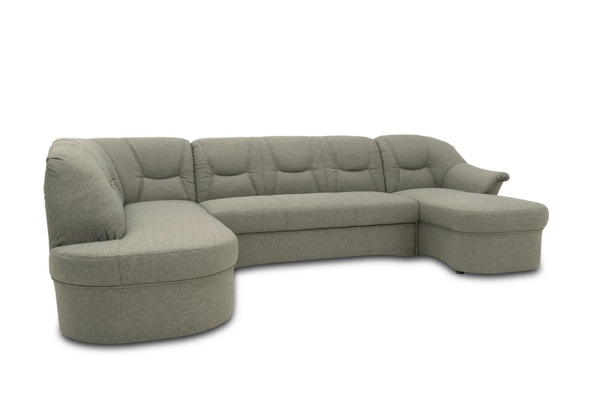 Wohnlandschaft Sarafina Graubraun - Graubraun/Schwarz, KONVENTIONELL, Textil (180/295/146cm) - MID.YOU
