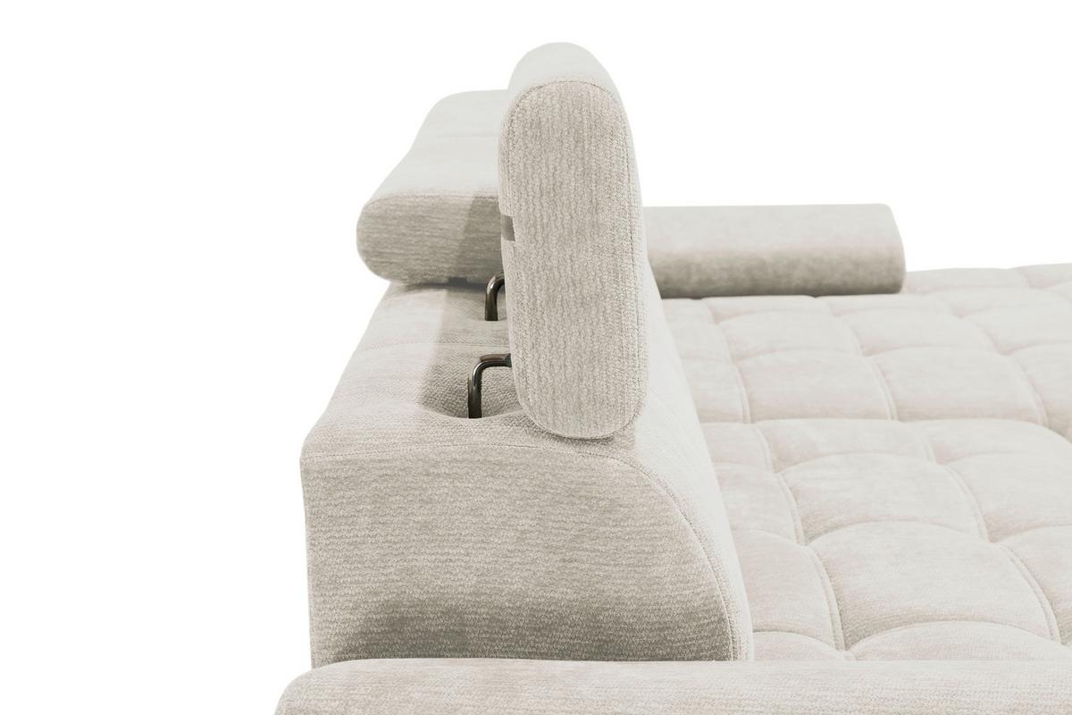 Rohová sedačka VEGAS, pravá, béžová žinylka - černá/béžová, Design, dřevo/textil (294/173cm)