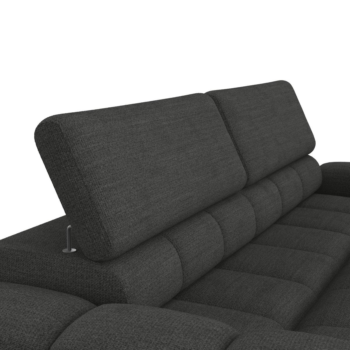 Bigsofa Bull Webstoff schwarz, B: 248 cm - Schwarz, Design, Textil (248/77-97/108cm) - Luca Bessoni