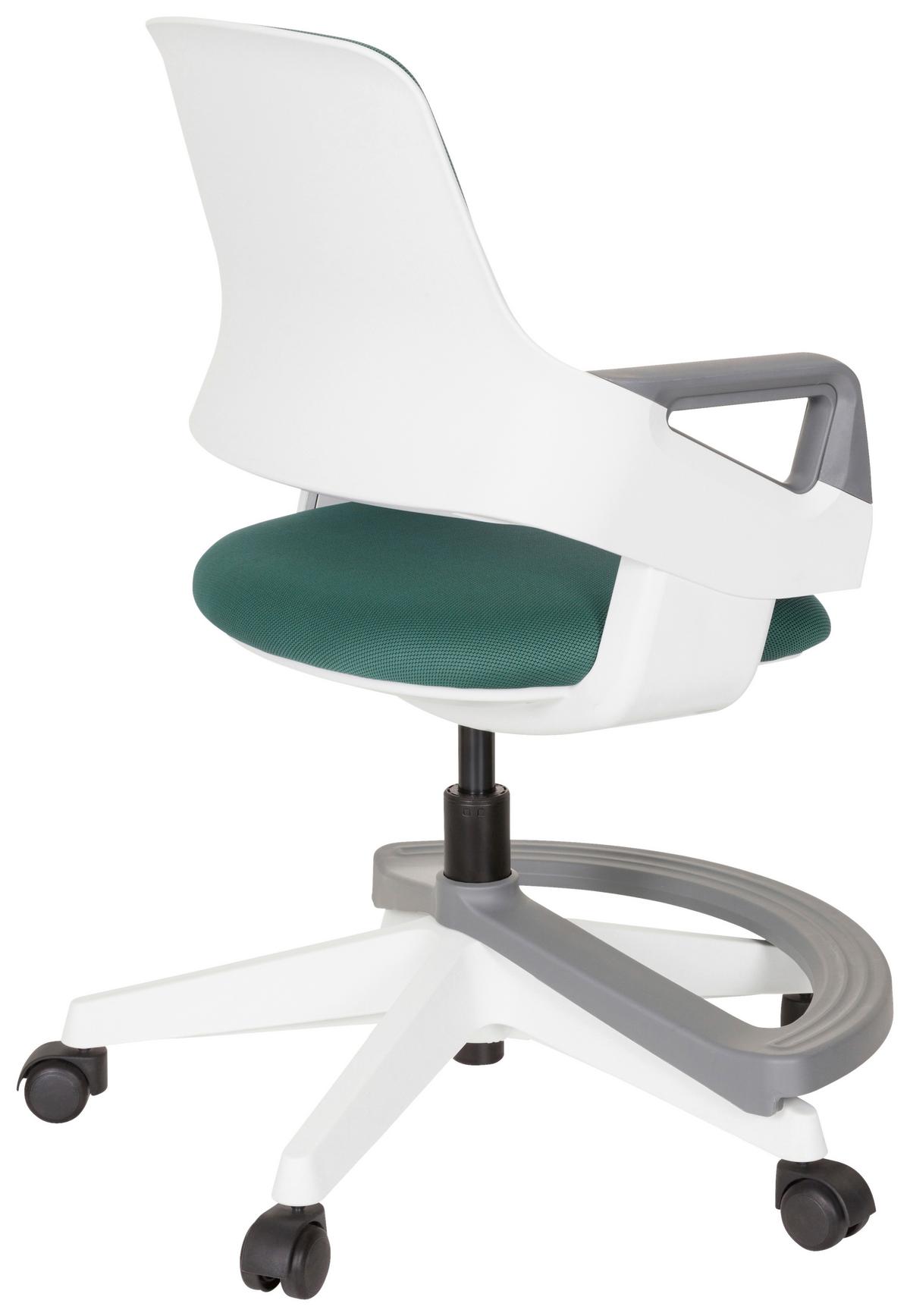 Jugenddrehstuhl Kid Flex Petrol B: 53 cm - Petrol/Weiß, MODERN, Kunststoff/Textil (53/80 - 93/60cm) - MID.YOU