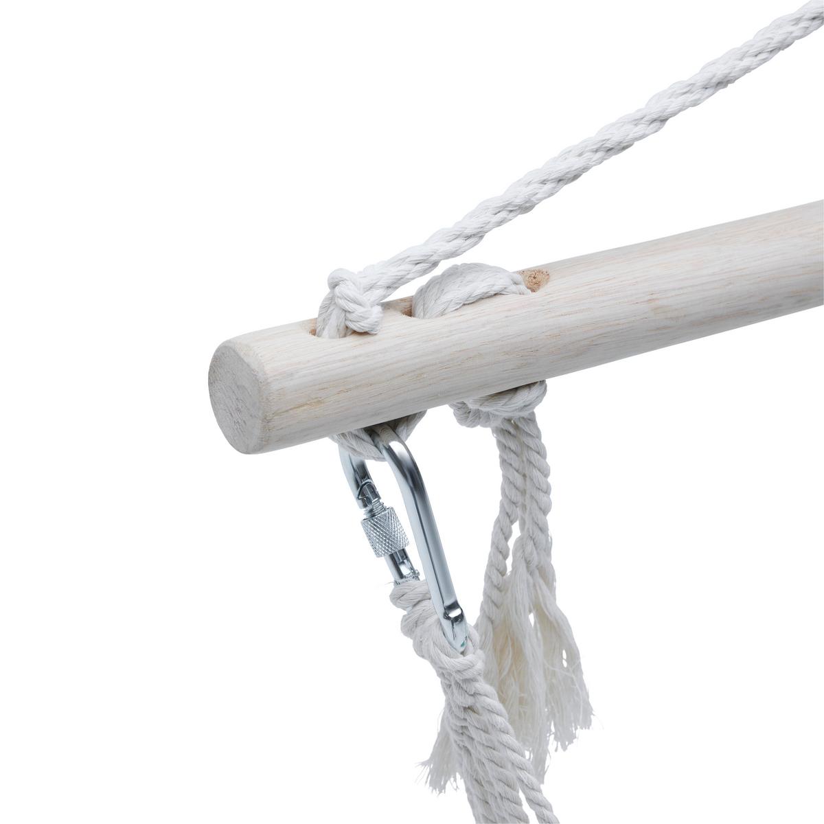 ZÁVĚSNÉ KŘESLO RELAX - šalvějově zelená/přírodní barvy, dřevo/textil (100/47cm) - Modern Living