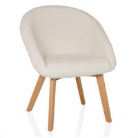 Armlehnstuhl Scandi Ted Weiß B: 68 Cm - Buchefarben/Weiß, MODERN, Holz/Textil (68/85/62cm) - MID.YOU