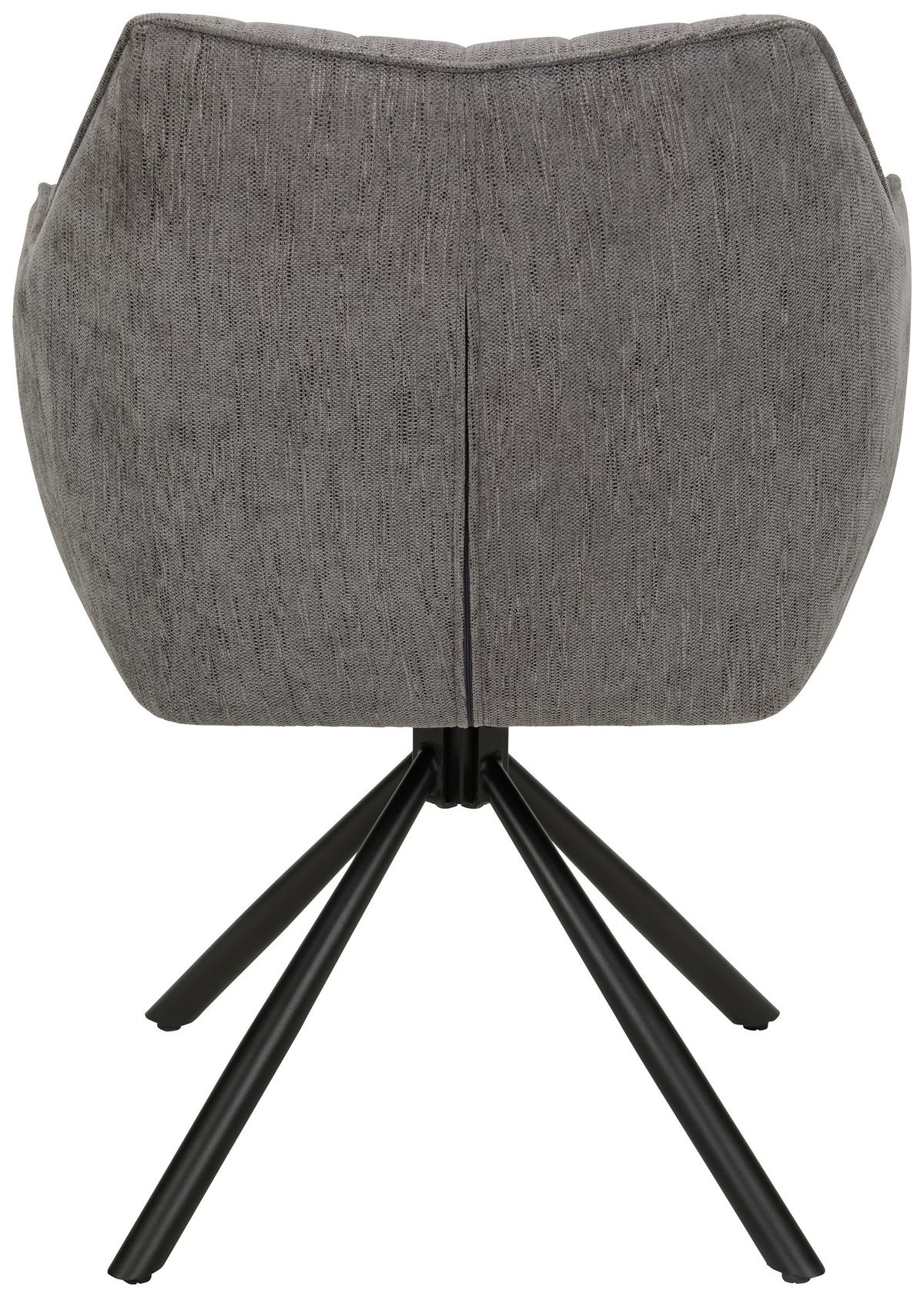 Židle s područkami Trient, šedá - šedá/černá, Moderní, kov/textil (62/87/65cm) - Premium Living