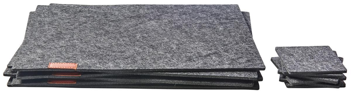 PRESTIERANIE Felt, 12 kusová sada - tmavosivá, Modern, textil - Mömax