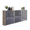 Aktenschrank Office Edition Anthr. Hg/eiche D. B. 253,2cm - Anthrazit Hochglanz/Sonoma Eiche, MODERN, Holzwerkstoff (253,2/113,6/33cm) - MID.YOU
