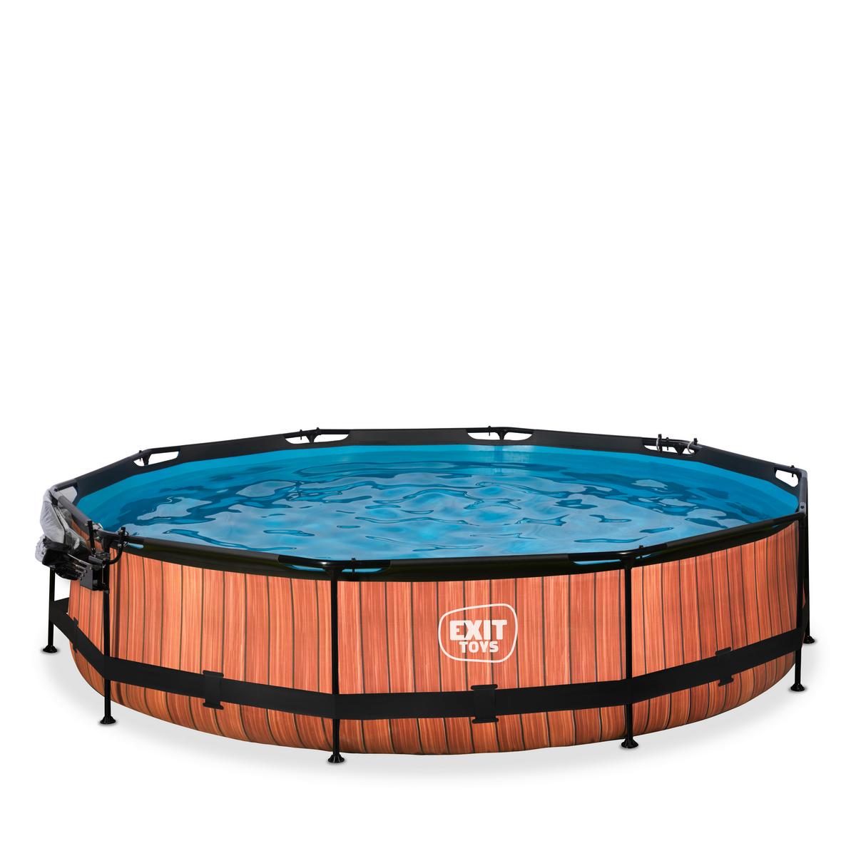 Pool-set Exit Wood Pool - Braun, KONVENTIONELL, Kunststoff (360/76cm) - EXIT Toys