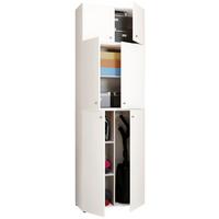 Mehrzweckschrank Lona XXL Weiß Stehend BxH: 70x223 cm - Schwarz/Weiß, MODERN, Holzwerkstoff (70/223/39cm) - MID.YOU
