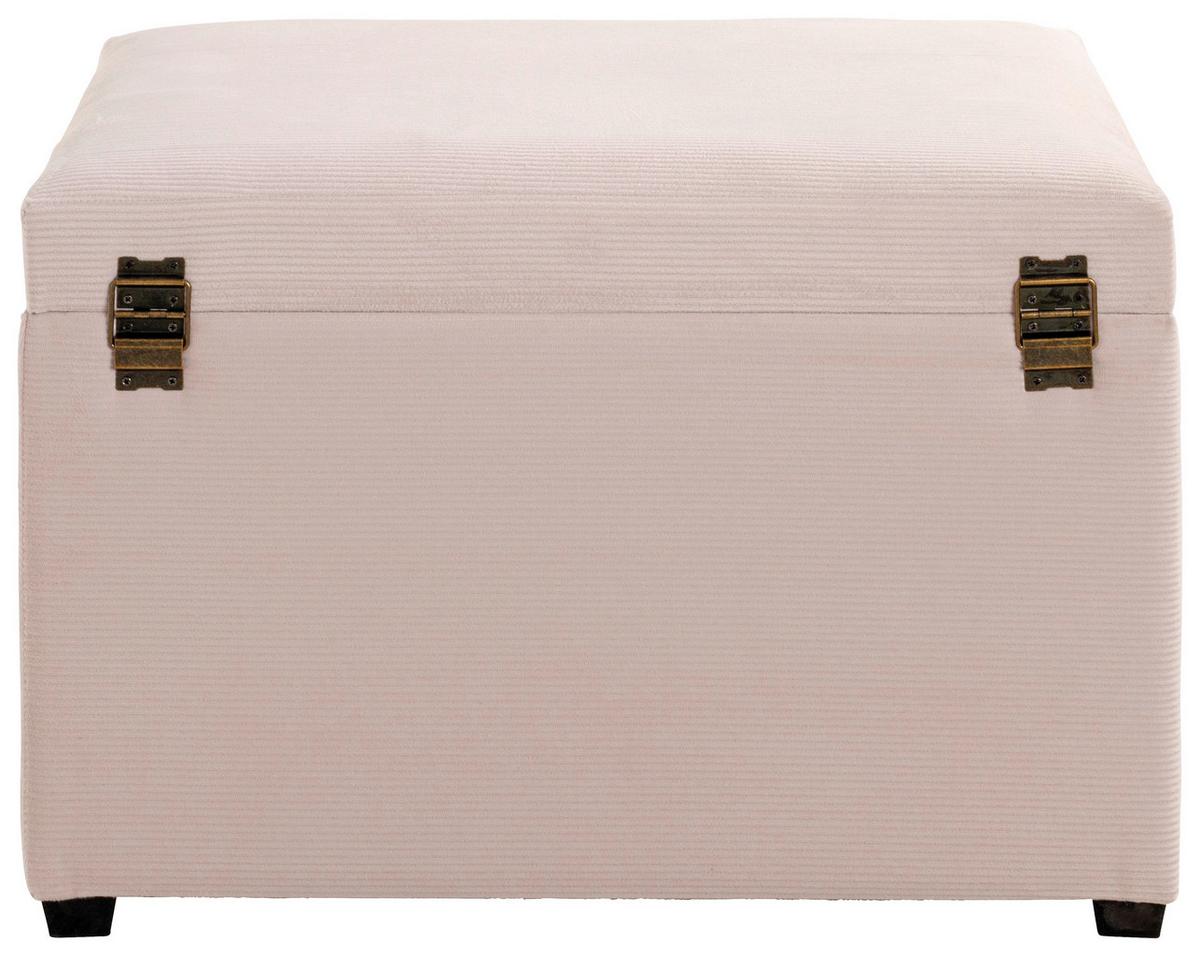 Lavica s úložným priestorom Conny, krémová, š: 58 cm - čierna/krémová, Design, kompozitné drevo/textil (58/42/39cm)