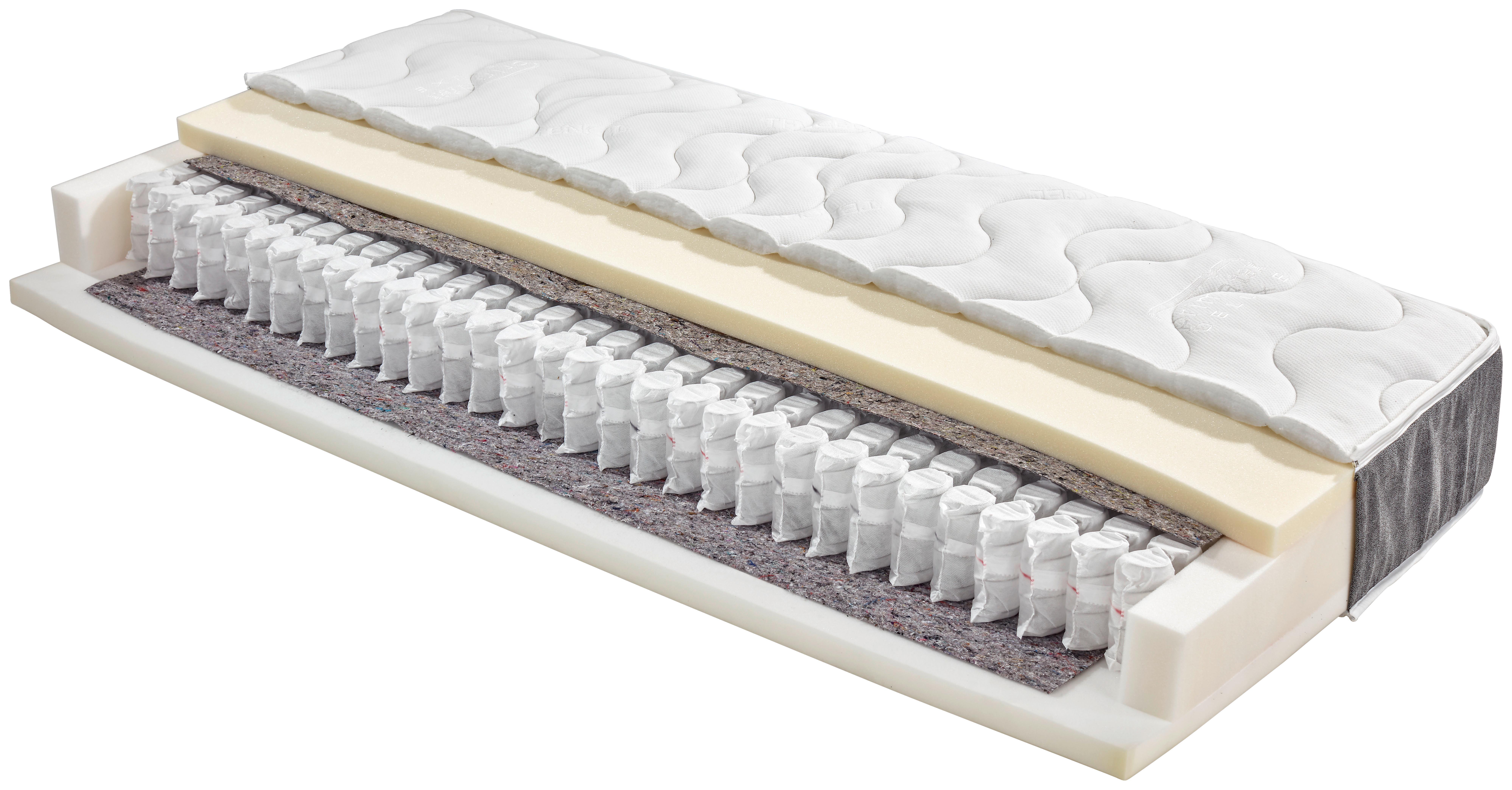 Taschenfederkernmatratze Timber, 90x200cm Mittelfest - Weiß, Textil (90/200cm) - Primatex