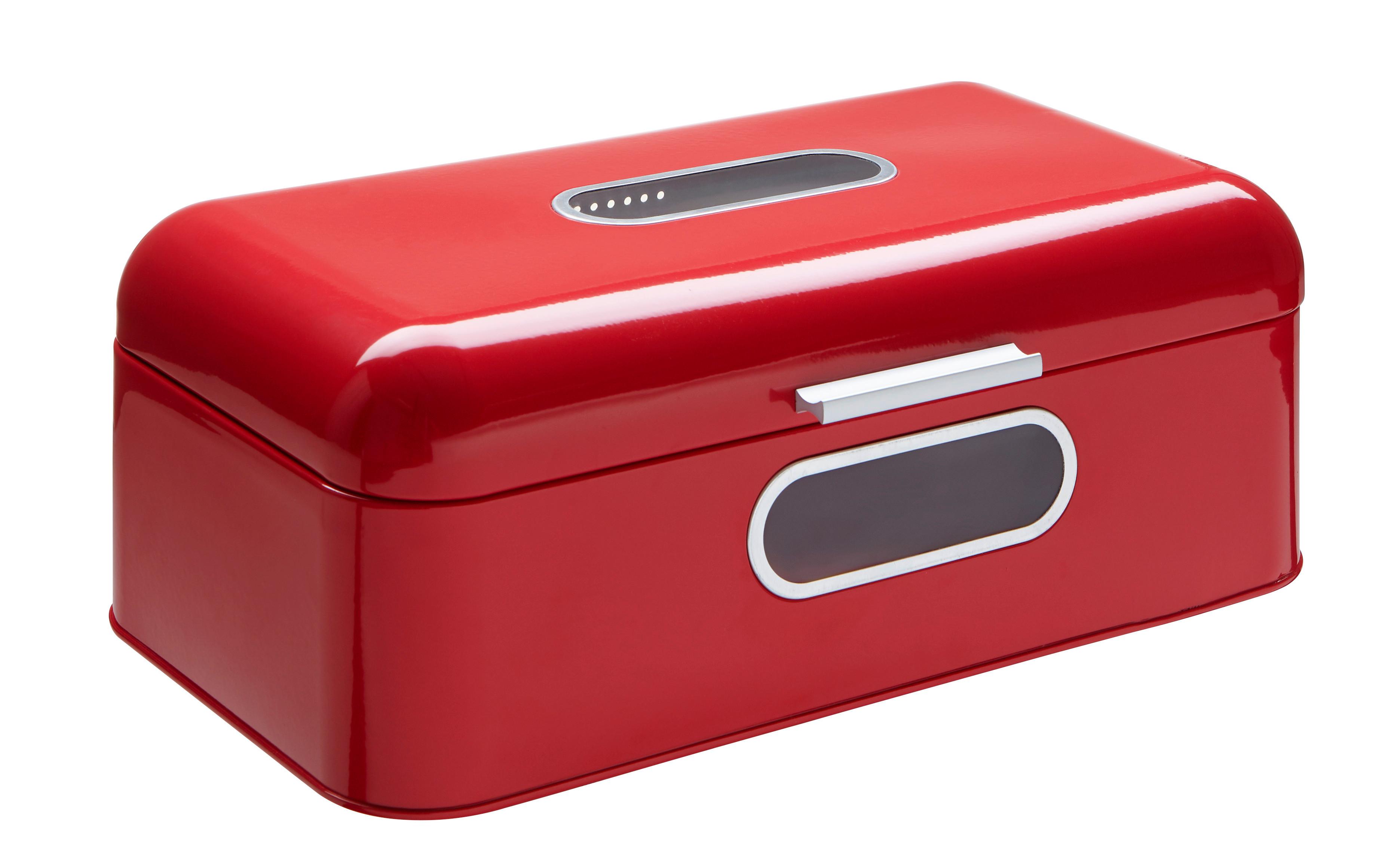 Brotkasten Echtwerk Retro - Rot, MODERN, Metall (42,5/23,8/17,0cm) - Echtwerk