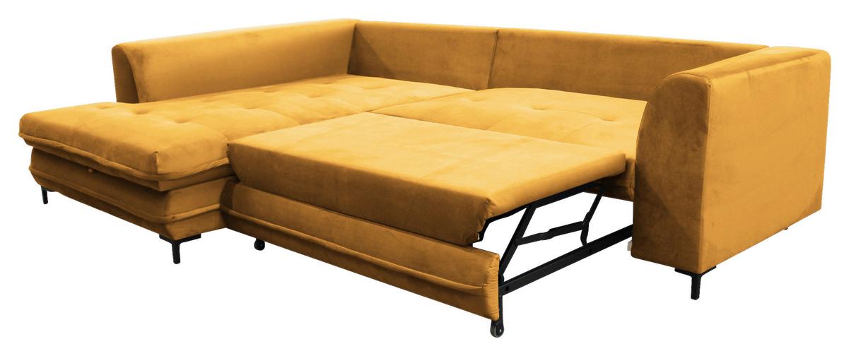 Eckschlafsofa Mit Schlaffunktion Bello Gelb - Gelb/Beige, Design, Textil (187/277cm) - Livetastic