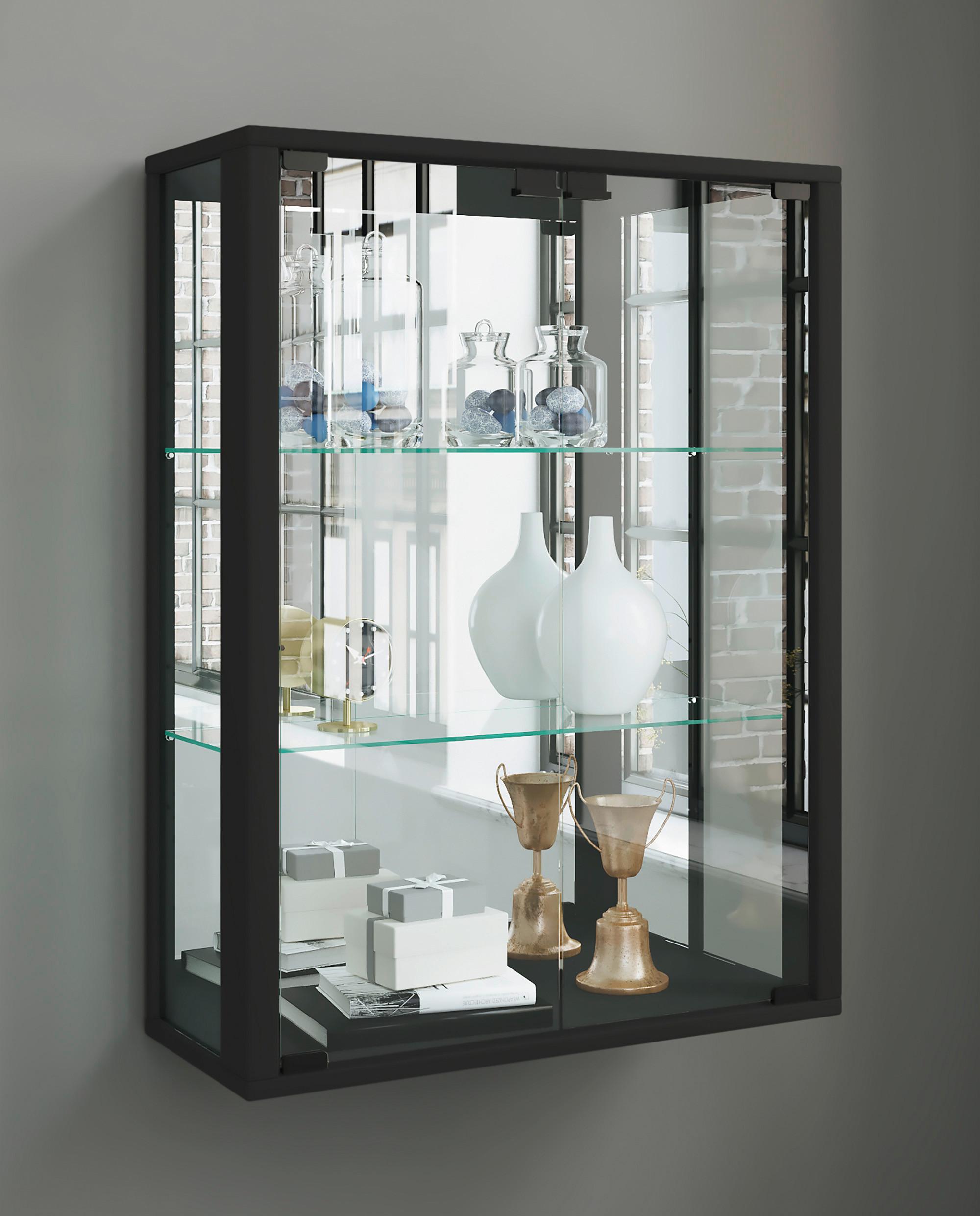 Hängevitrine Udina Schwarz B: 60 Cm - Schwarz, MODERN, Glas/Holz (60/80/25cm) - MID.YOU