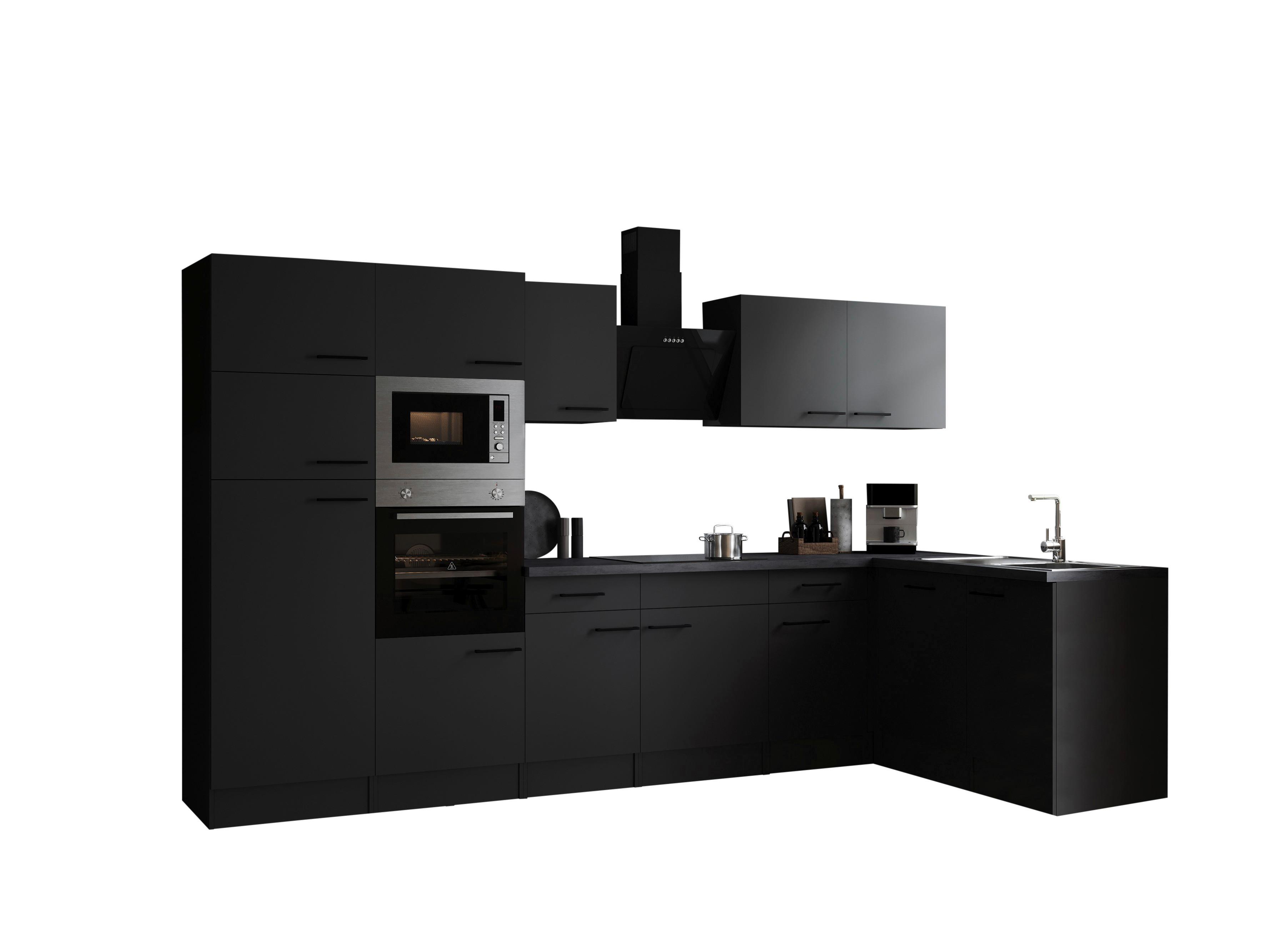 Eckküche Oliver Dunkelgrau S: 340x172cm - Dunkelgrau/Grau, Design, Holzwerkstoff (340/172cm) - Respekta