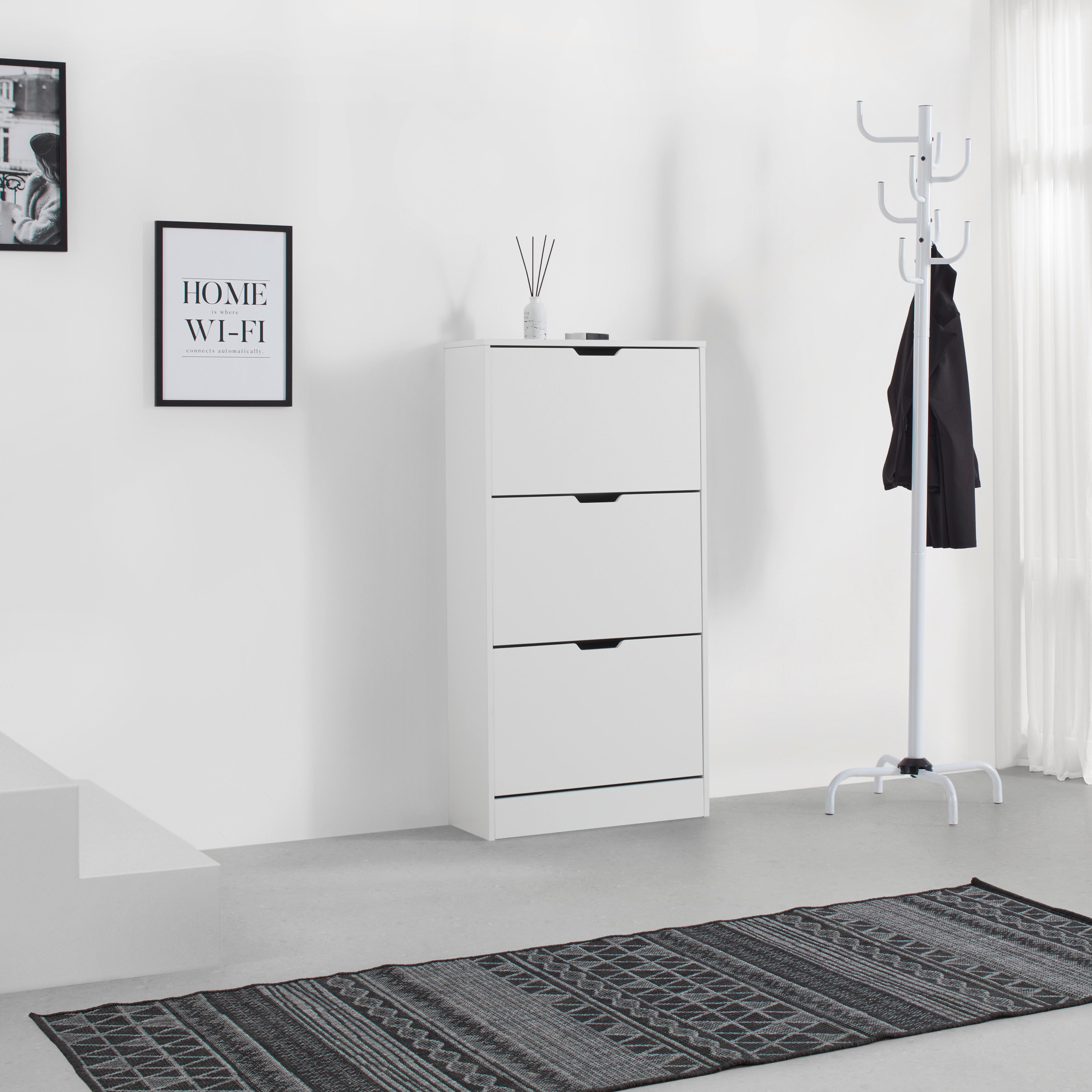 VÝKLOPNÁ SKRINKA NA TOPÁNKY RUDI *CENOVÝ TRHÁK* - biela, Konventionell, kompozitné drevo (60/118/24cm) - Mömax