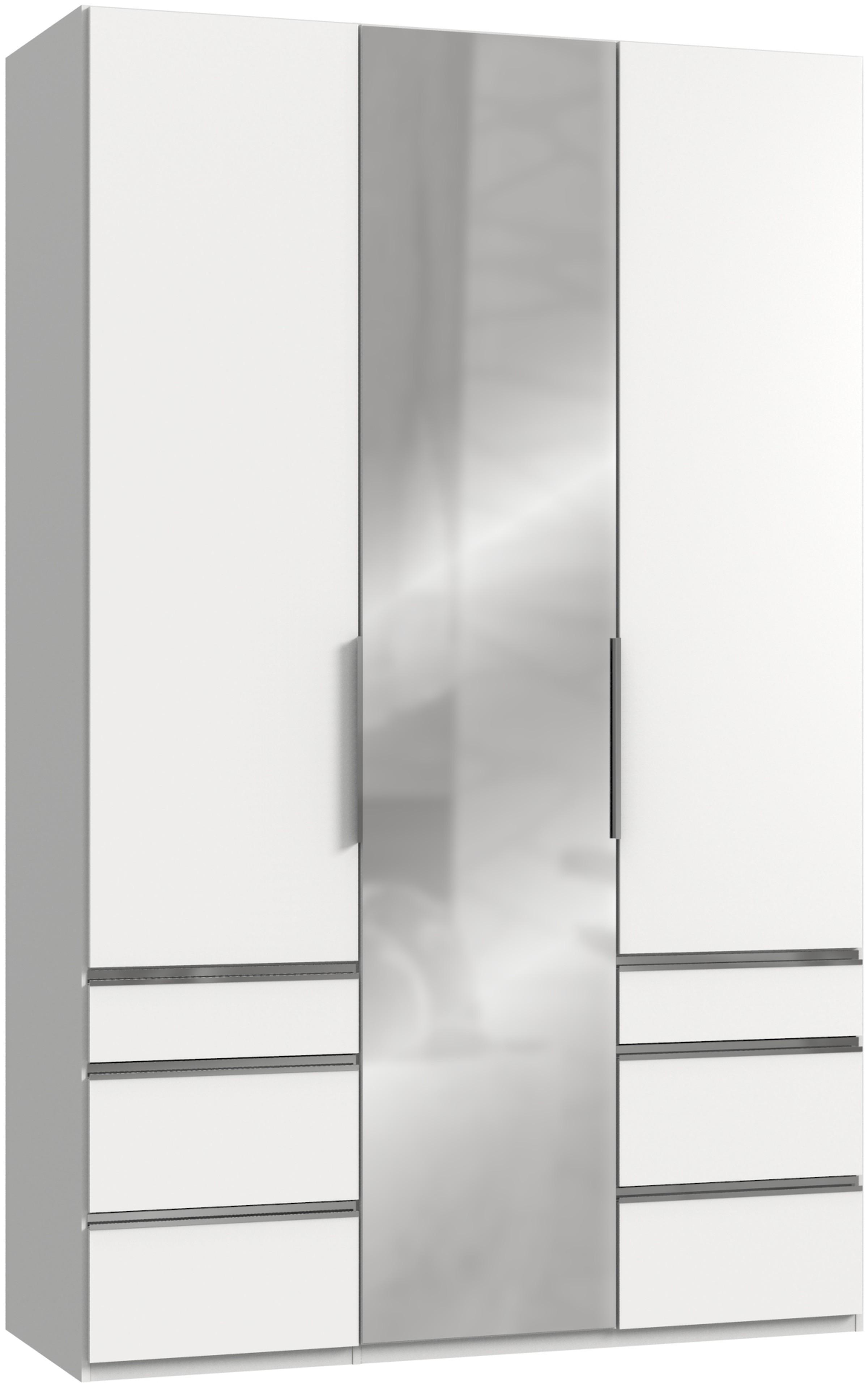 Drehtürenschrank Mit Laden 150 Cm Level, Grau/weiß - Weiß, MODERN, Glas/Holzwerkstoff (150/236/58cm) - MID.YOU