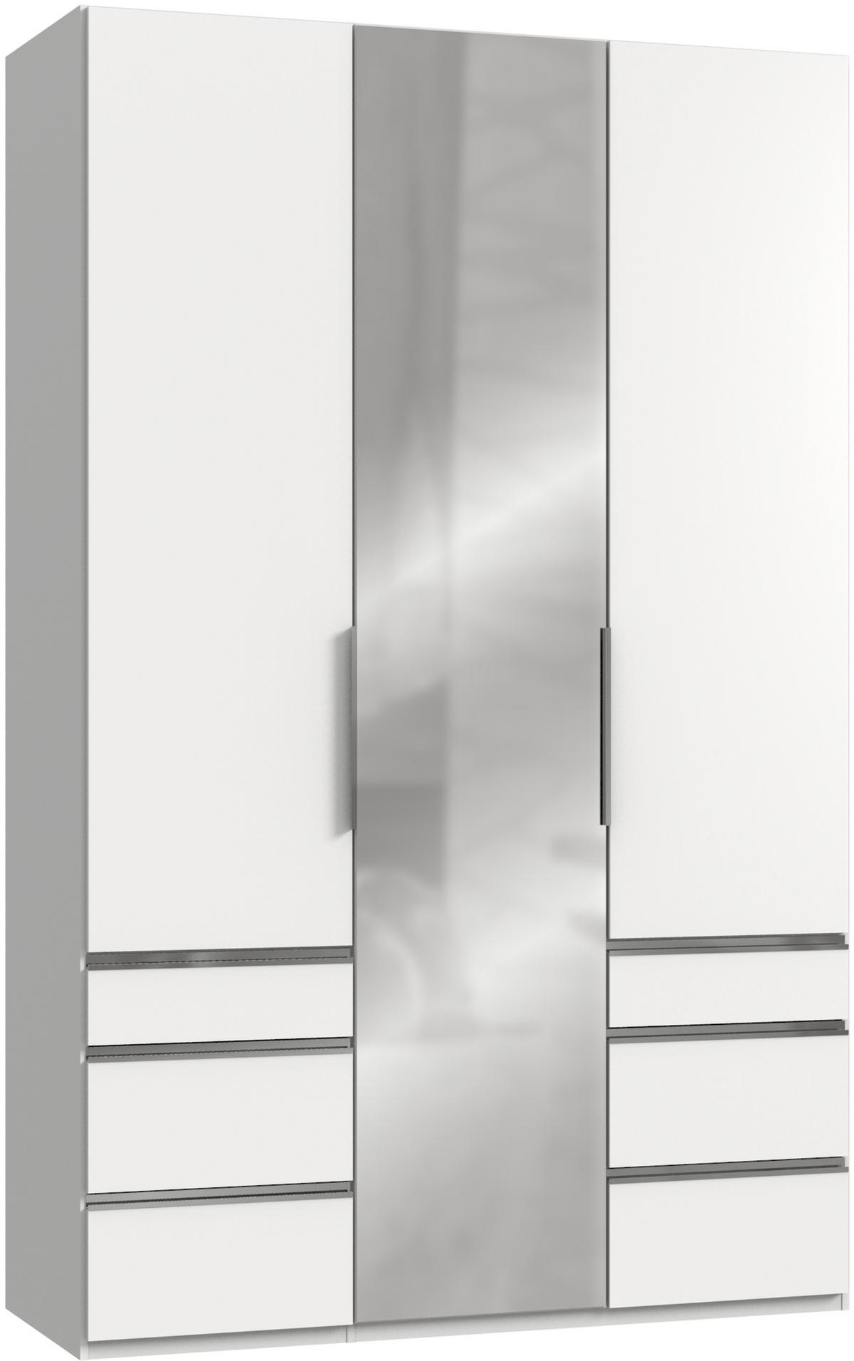 Drehtürenschrank Mit Laden 150 Cm Level, Grau/weiß - Weiß, MODERN, Glas/Holzwerkstoff (150/236/58cm) - MID.YOU
