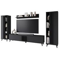 Helsinki 01 Schwarz B: 270 cm - Schwarz, Trend, Holzwerkstoff (270/140/33cm) - P & B