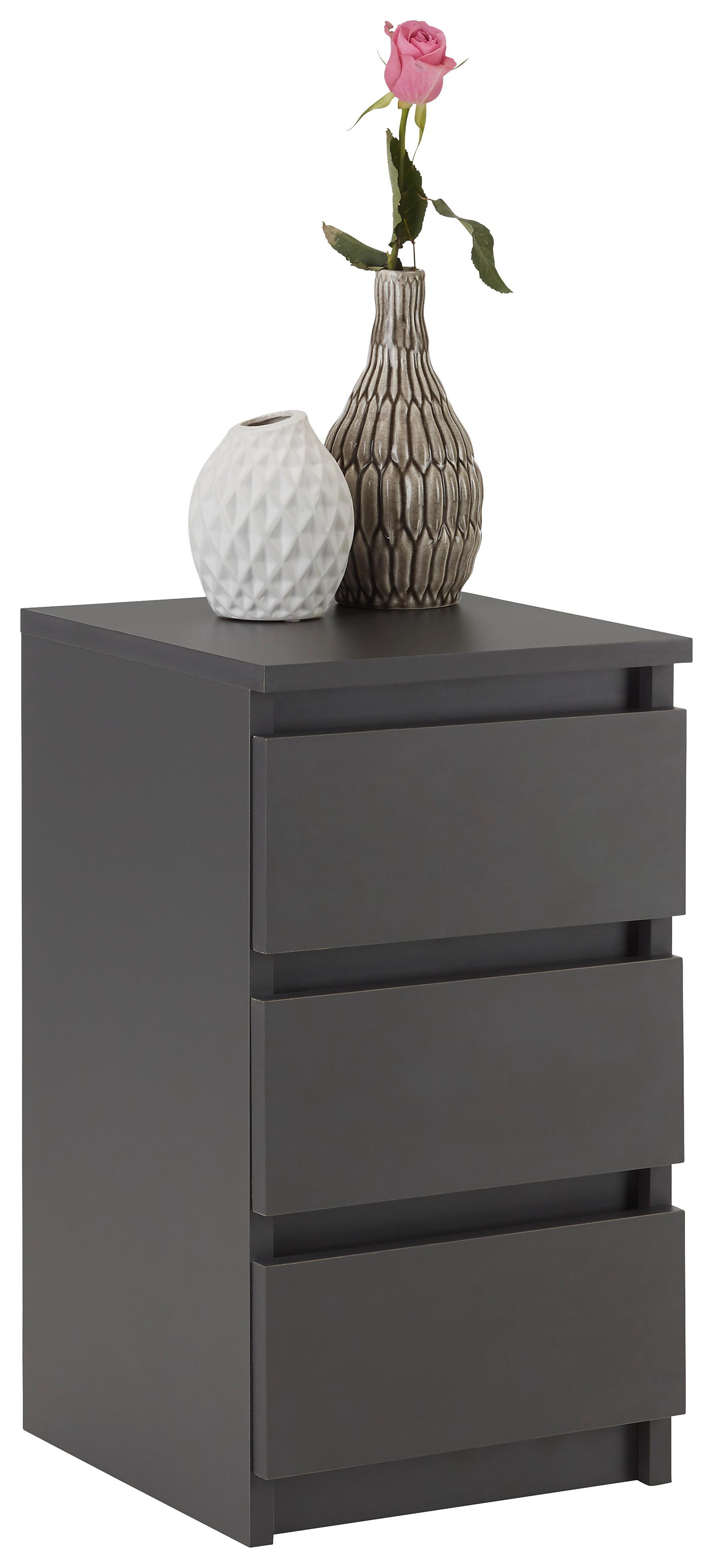 Nachtkästchen Anthrazit H: 55 cm Ella - Anthrazit, KONVENTIONELL, Holzwerkstoff (30/55/31cm)