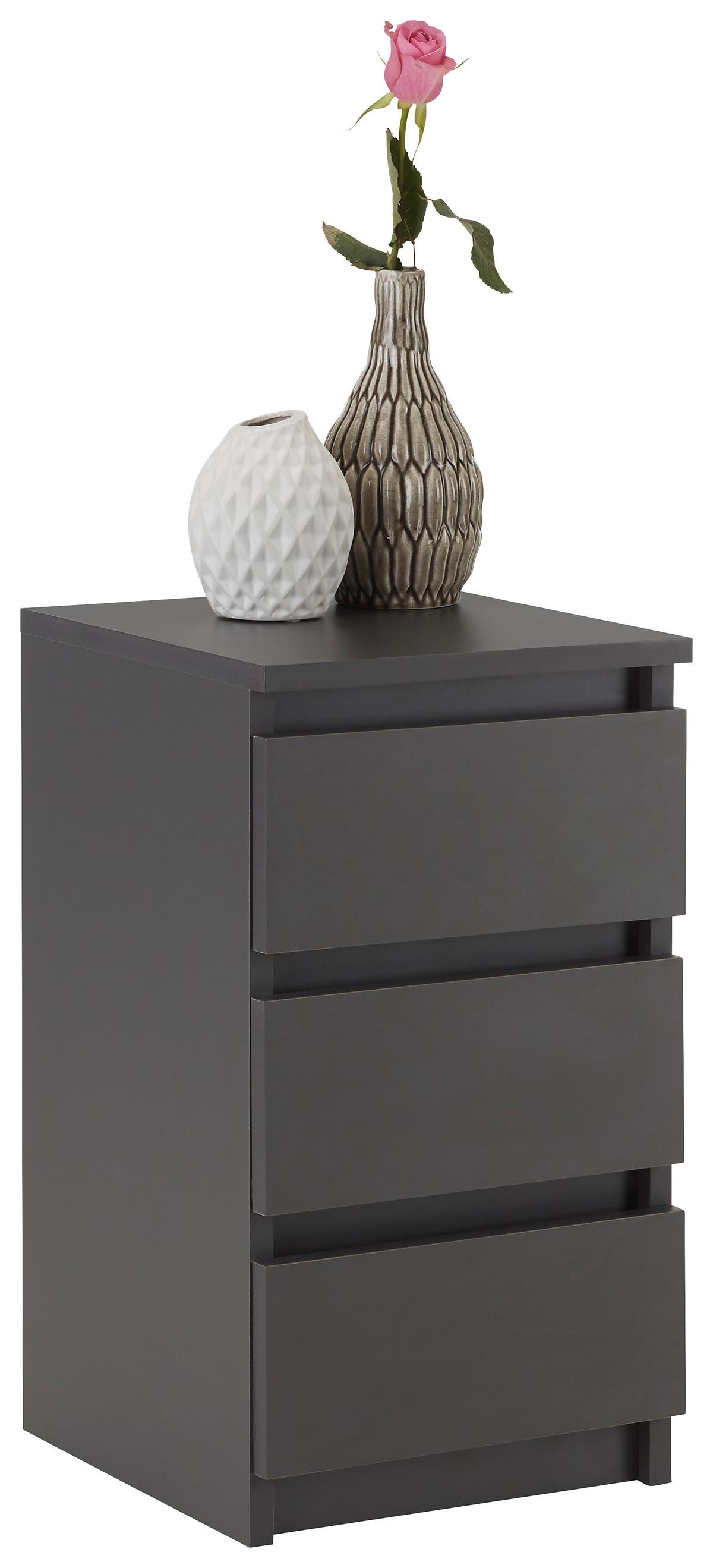 Nachtkästchen Anthrazit H: 55 cm Ella - Anthrazit, KONVENTIONELL, Holzwerkstoff (30/55/31cm)