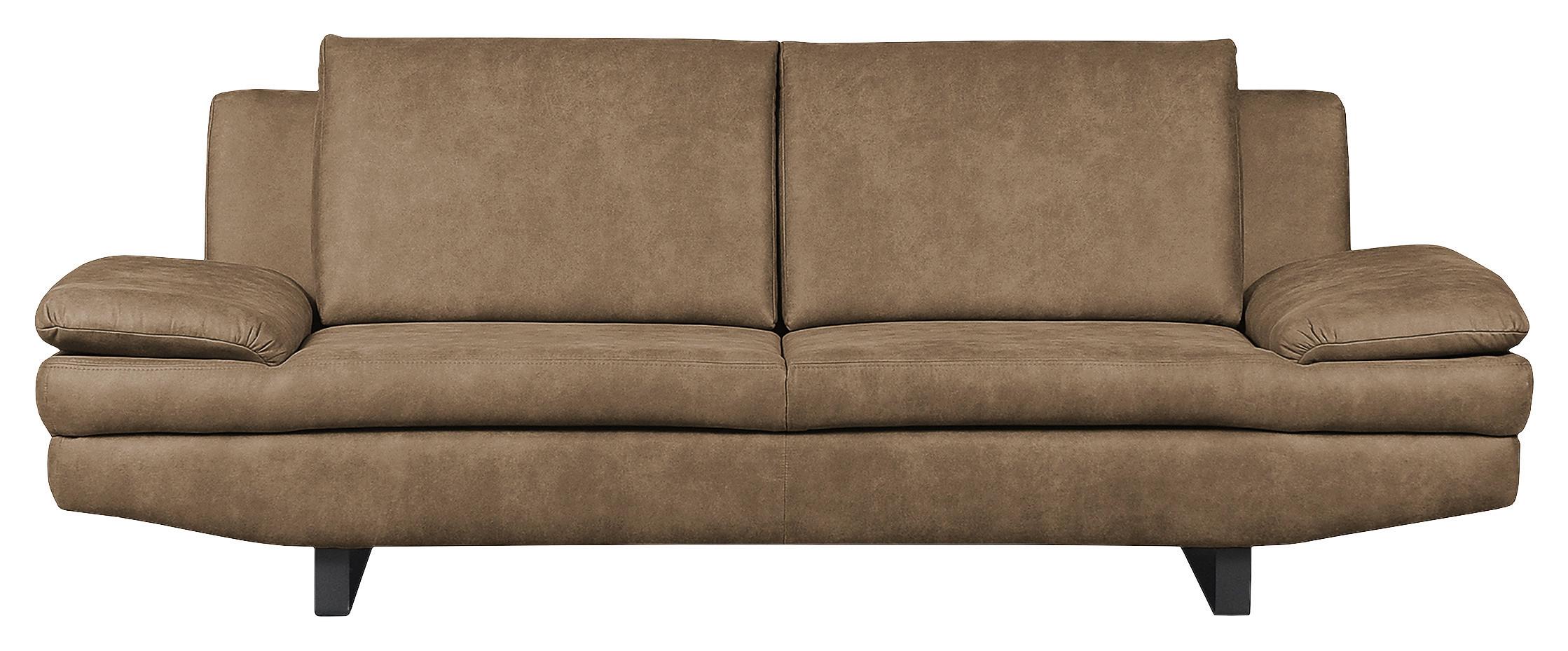 3-Stizer-Sofa Jovanna Schlammfarben B: 218 cm - Schlammfarben/Schwarz, Design, Textil (218/78/88cm) - MID.YOU