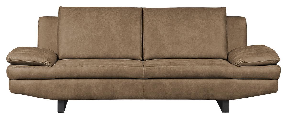 3-Stizer-Sofa Jovanna Schlammfarben B: 218 cm - Schlammfarben/Schwarz, Design, Textil (218/78/88cm) - MID.YOU