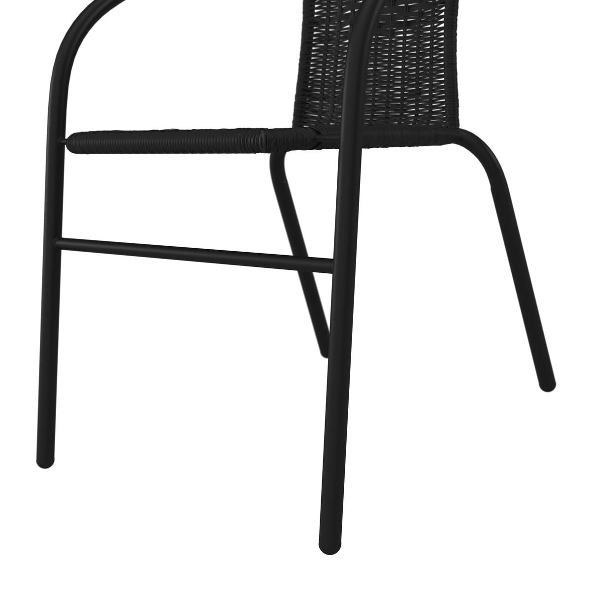 Balkonszett Mailand - fekete, Modern, műanyag/Üveg (60x52/70x72/60x60cm) - Luca Bessoni