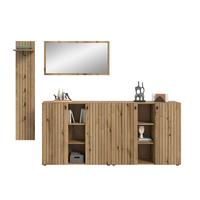 Garderobe Station Eiche Dekor B: 258cm - Eichefarben, Design, Holzwerkstoff (258/192/37cm) - MID.YOU
