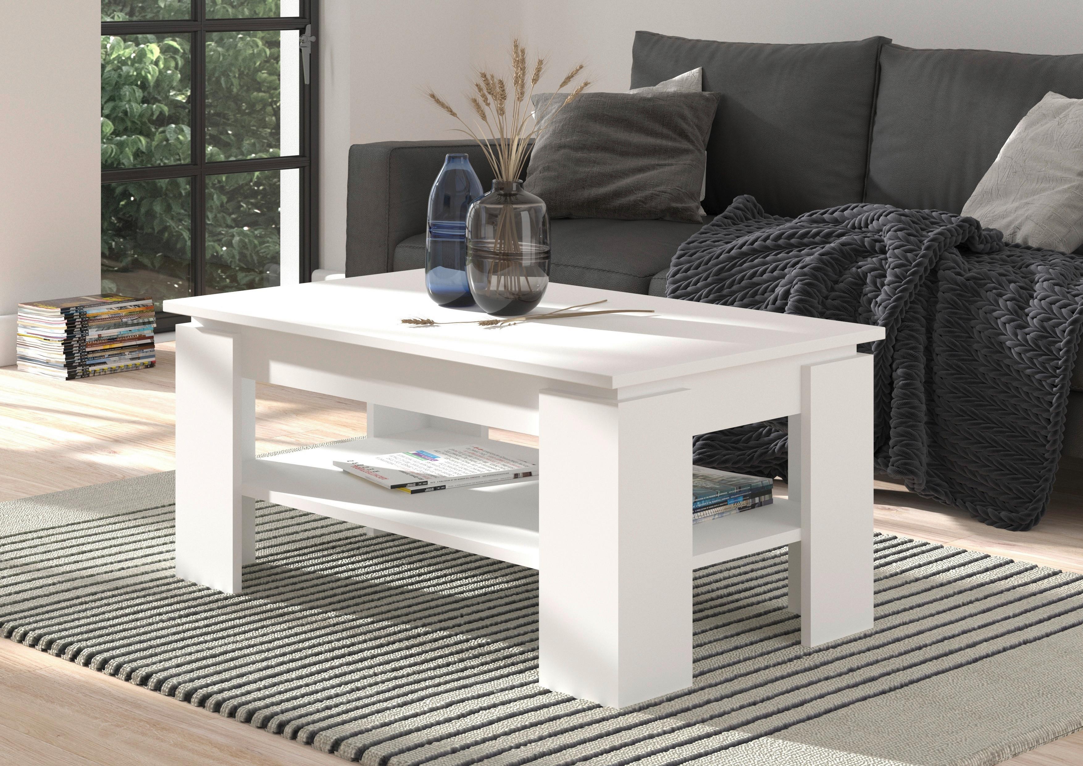 Couchtisch Titan Weiß L: 100 cm - Design, Holzwerkstoff (100/60/45cm) - MID.YOU