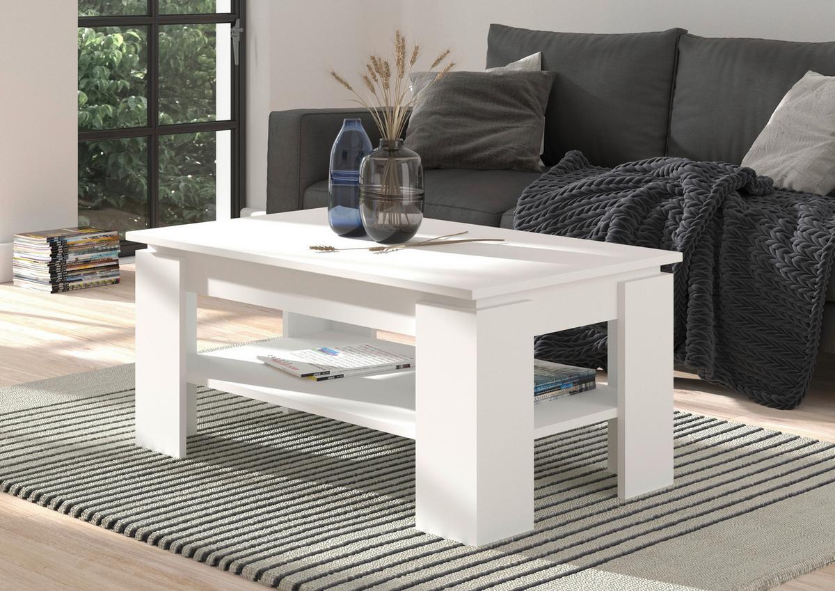 Couchtisch Titan Weiß L: 100 cm - Design, Holzwerkstoff (100/60/45cm) - MID.YOU
