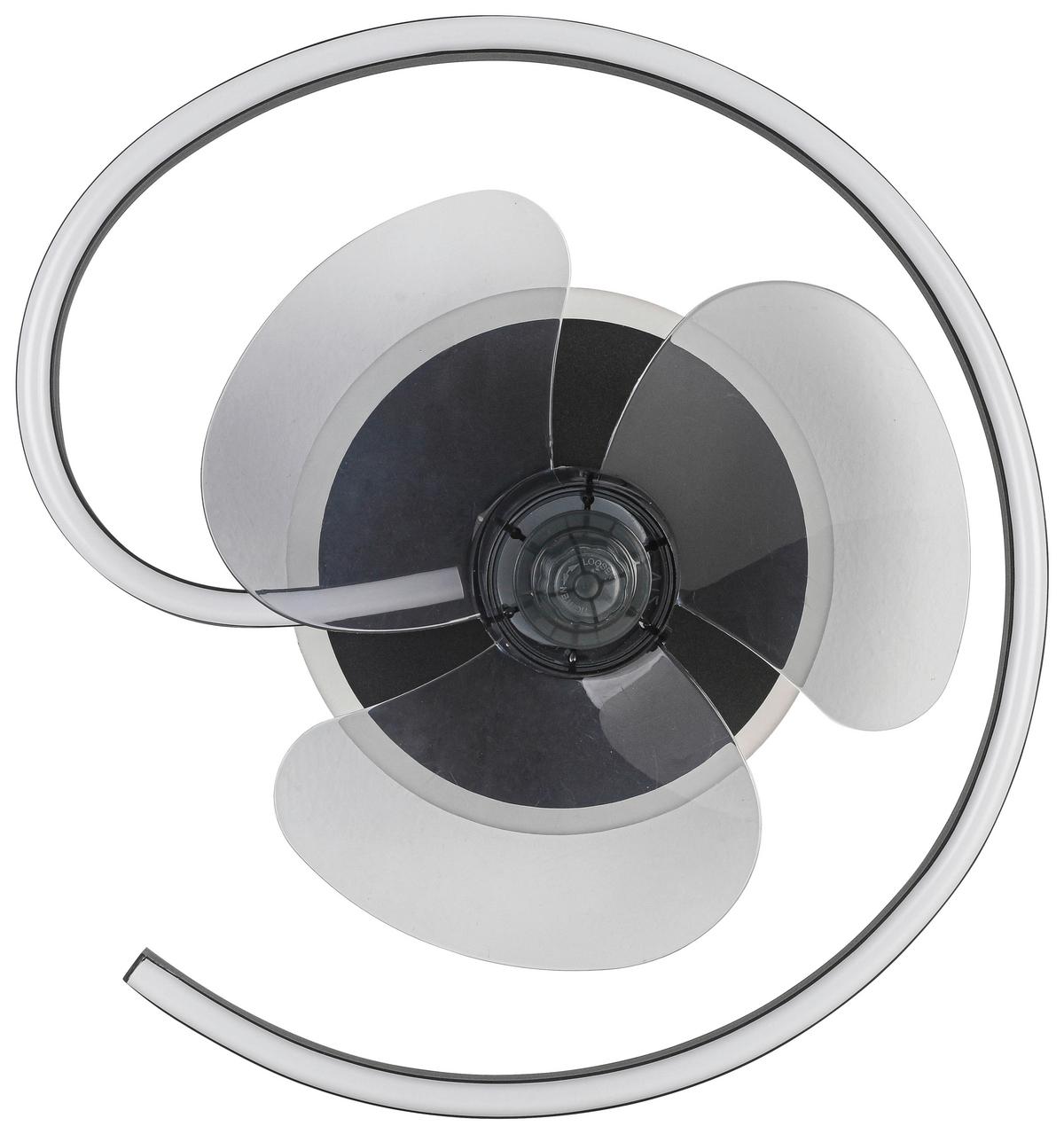 Deckenventilator Zana - Transparent/Schwarz, MODERN, Kunststoff/Metall (40/13cm) - Luca Bessoni