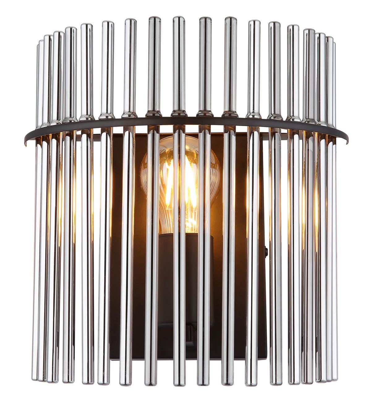 Wandleuchte 15698w - Schwarz, KONVENTIONELL, Glas/Metall (25/12,5/26cm) - Globo