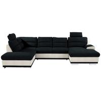 Sedacia súprava do U Seaside čierna / biela - čierna/biela, Konventionell, kov/textil (218/334/165cm) - Luca Bessoni