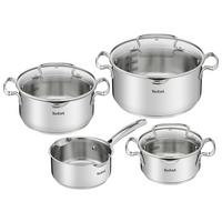 Kochtopfset 7-tlg. Edelstahl mit 3 Deckel - Edelstahlfarben, Basics, Glas/Metall (54/30/54cm) - Tefal