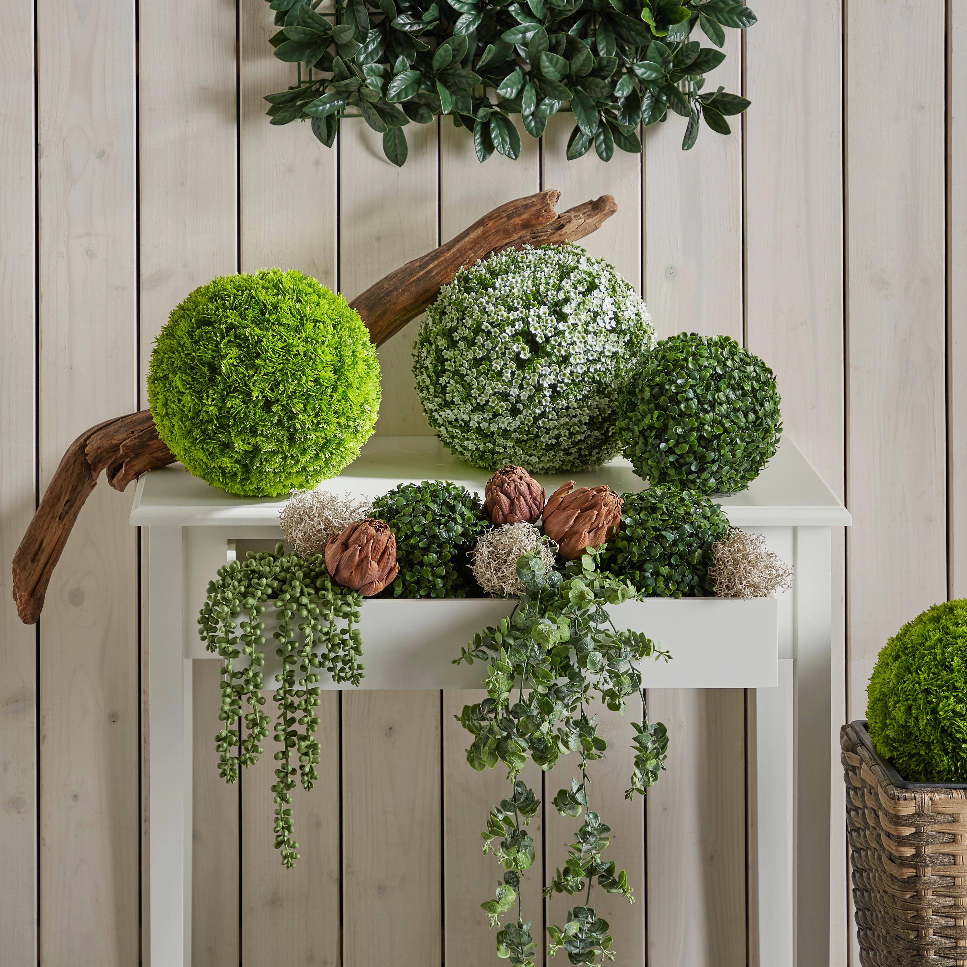 Graskugel Grün L: 18 cm, Rhea - Grün, MODERN, Kunststoff (18cm) - Luca Bessoni