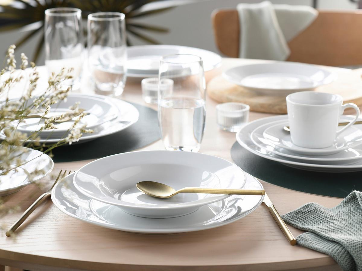 Kombiservice Porzellan, Weiß, 42-Teilig - Weiß, Basics, Keramik - Creatable