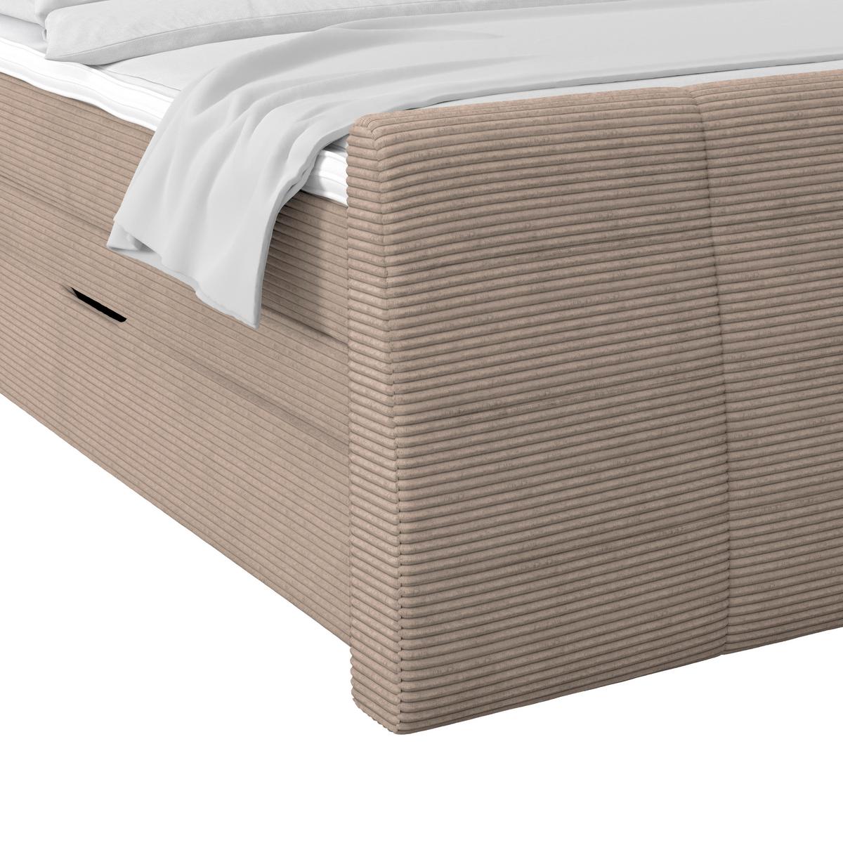 Boxspringbett Libra - Schwarz/Braun, KONVENTIONELL, Textil (160/200cm)