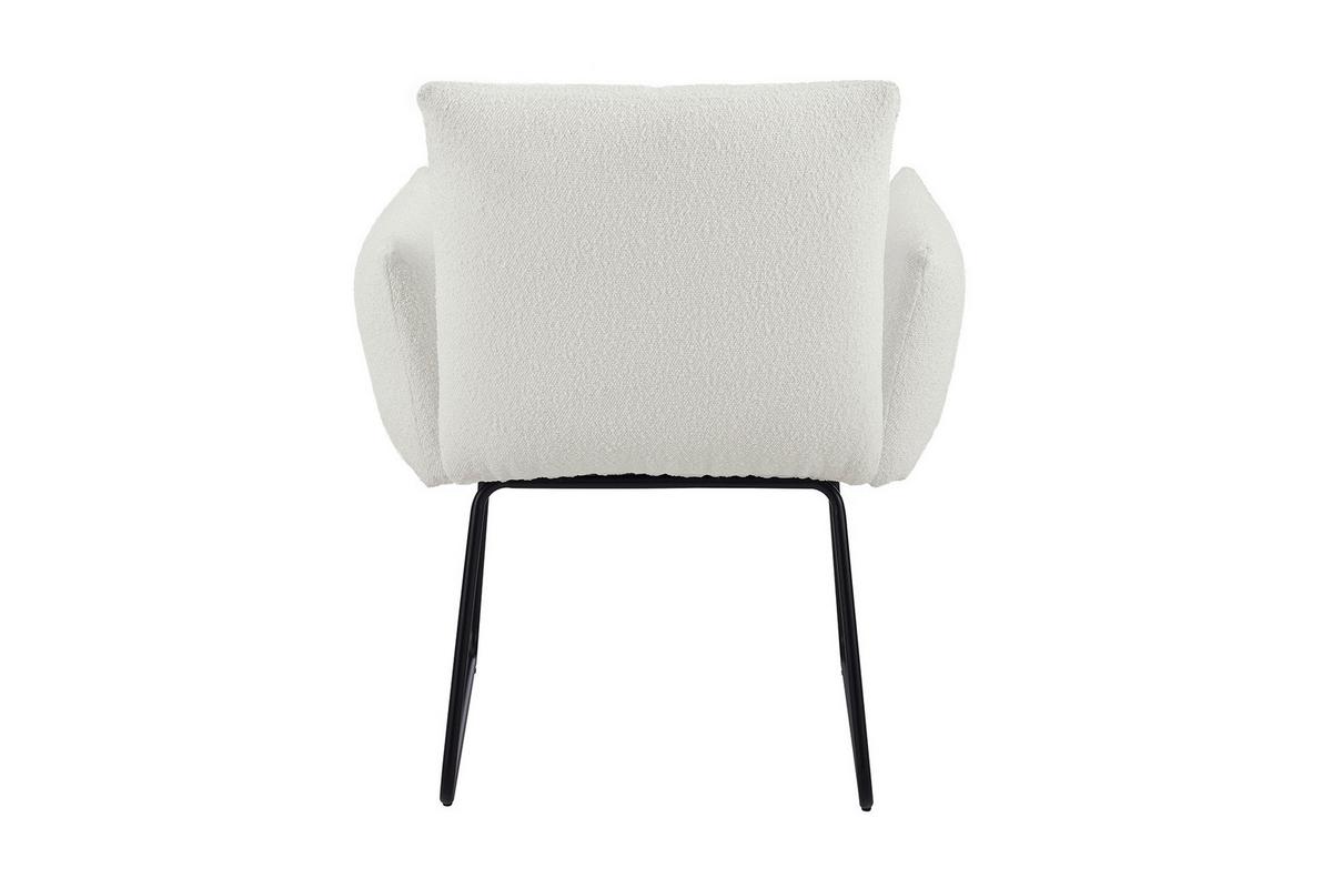 Armlehnstuhl Weiß B: 73,5 Cm - Schwarz/Weiß, MODERN, Textil/Metall (73,5/87/64,5cm) - Livetastic