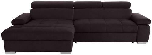 Ecksofa Mit Bettkasten Perry Aubergine 292x183 Cm - Silberfarben/Aubergine, Design, Textil (183/292cm) - Livetastic