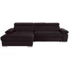 Ecksofa Mit Bettkasten Perry Aubergine 292x183 Cm - Silberfarben/Aubergine, Design, Textil (183/292cm) - Livetastic