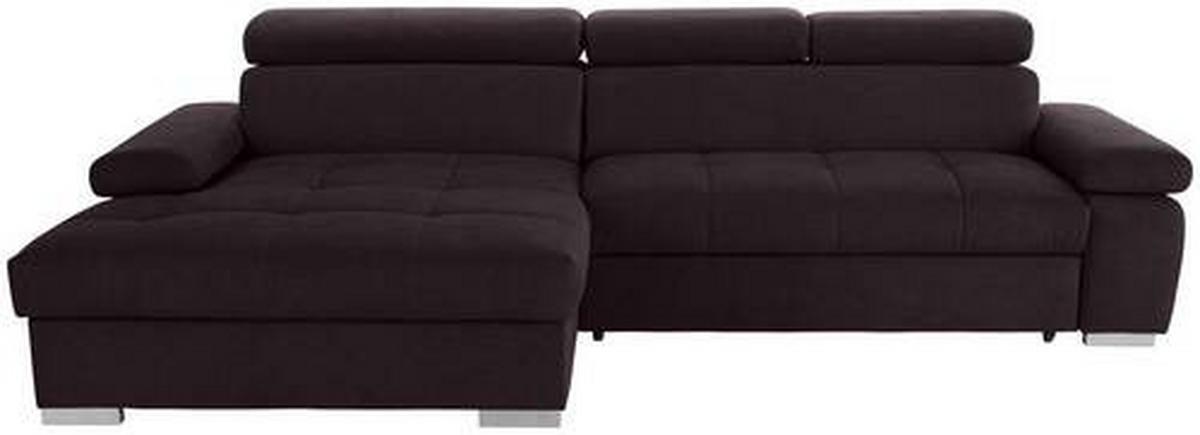 Ecksofa Mit Bettkasten Perry Aubergine 292x183 Cm - Silberfarben/Aubergine, Design, Textil (183/292cm) - Livetastic