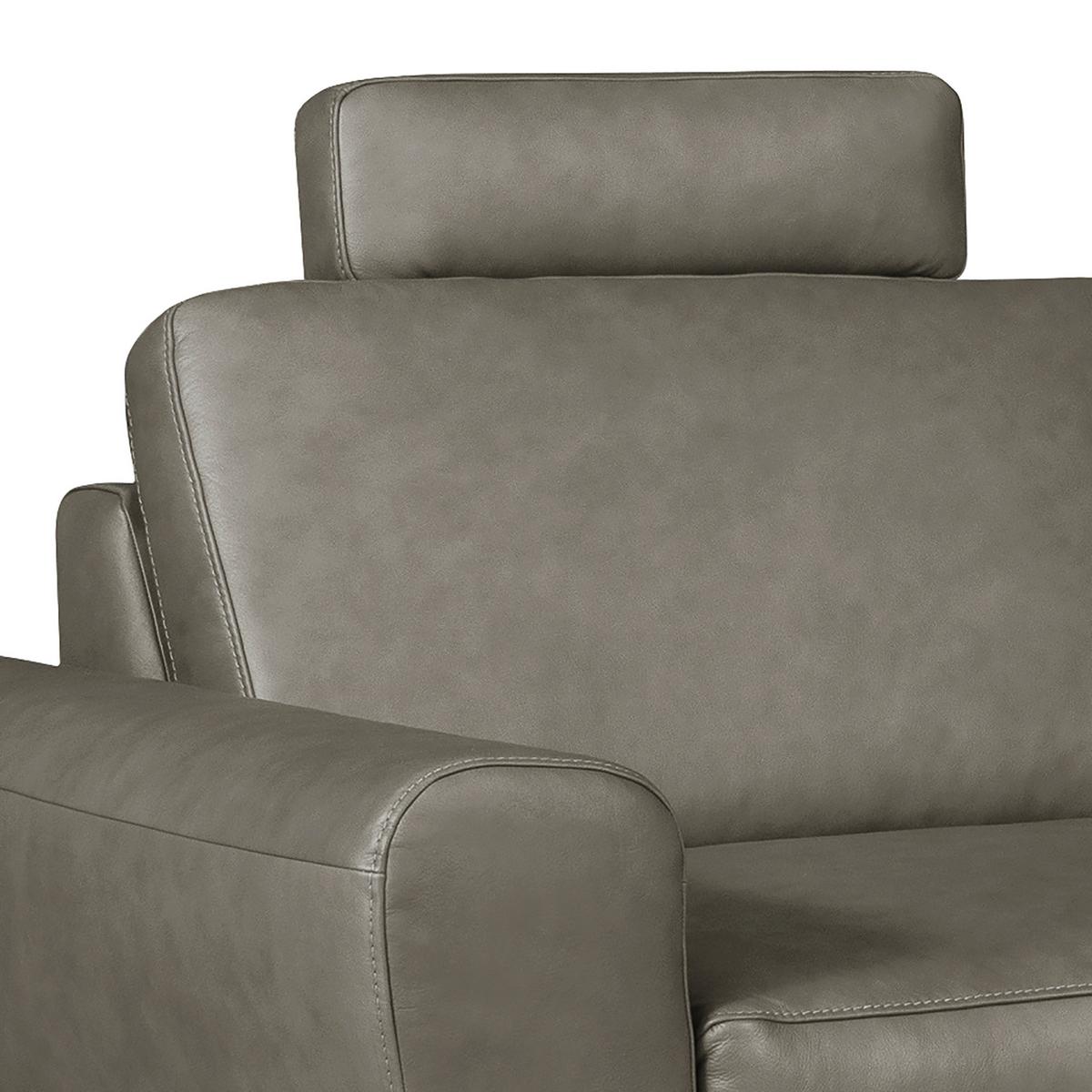 Ecksofa Spring Schwarz Chrom S: 273x250 cm - Chromfarben/Grau, Design, Leder (273/250cm) - Livetastic