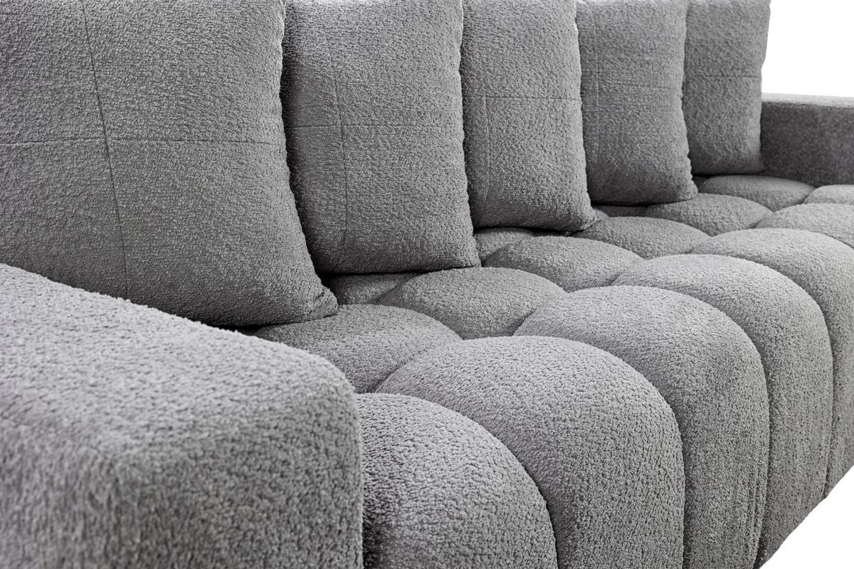 Schlafsofa Cloud Grau B: 250 cm - Schwarz/Grau, Basics, Textil (250/86/140cm) - Livetastic
