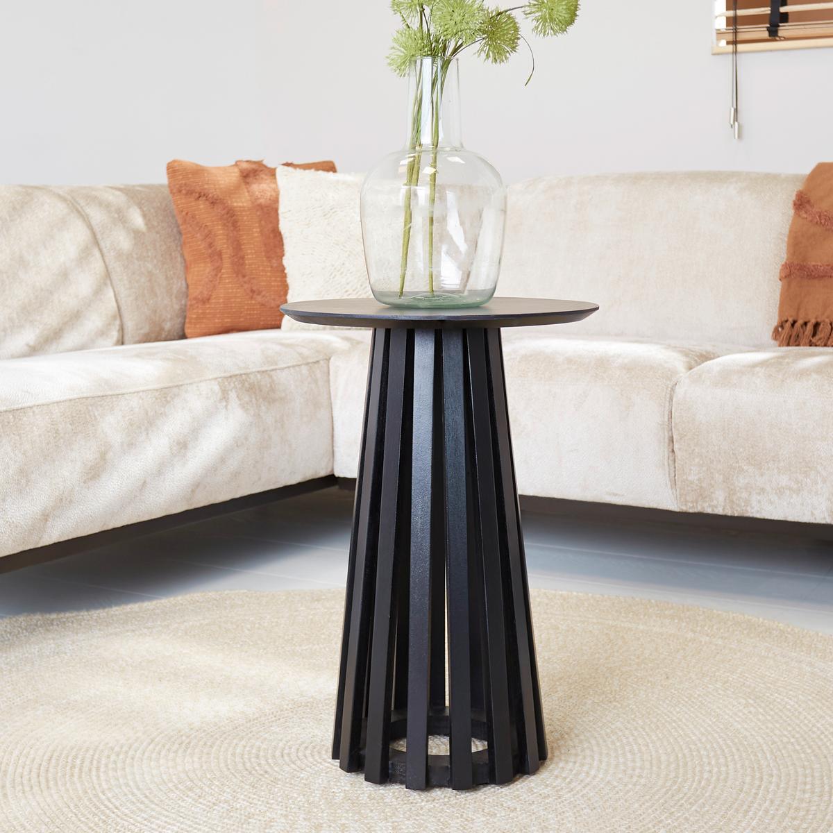 Couchtisch Leon Braun/schwarz, 40 Cm - Schwarz/Braun, MODERN, Holz/Metall (40/40/58cm) - MID.YOU